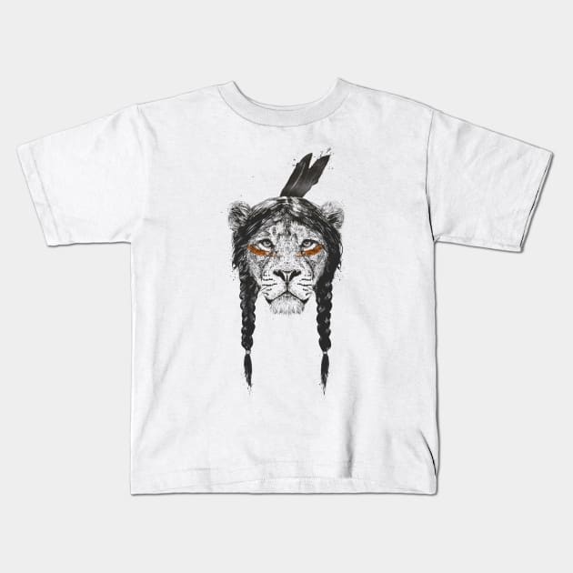 Warrior lion Kids T-Shirt by soltib